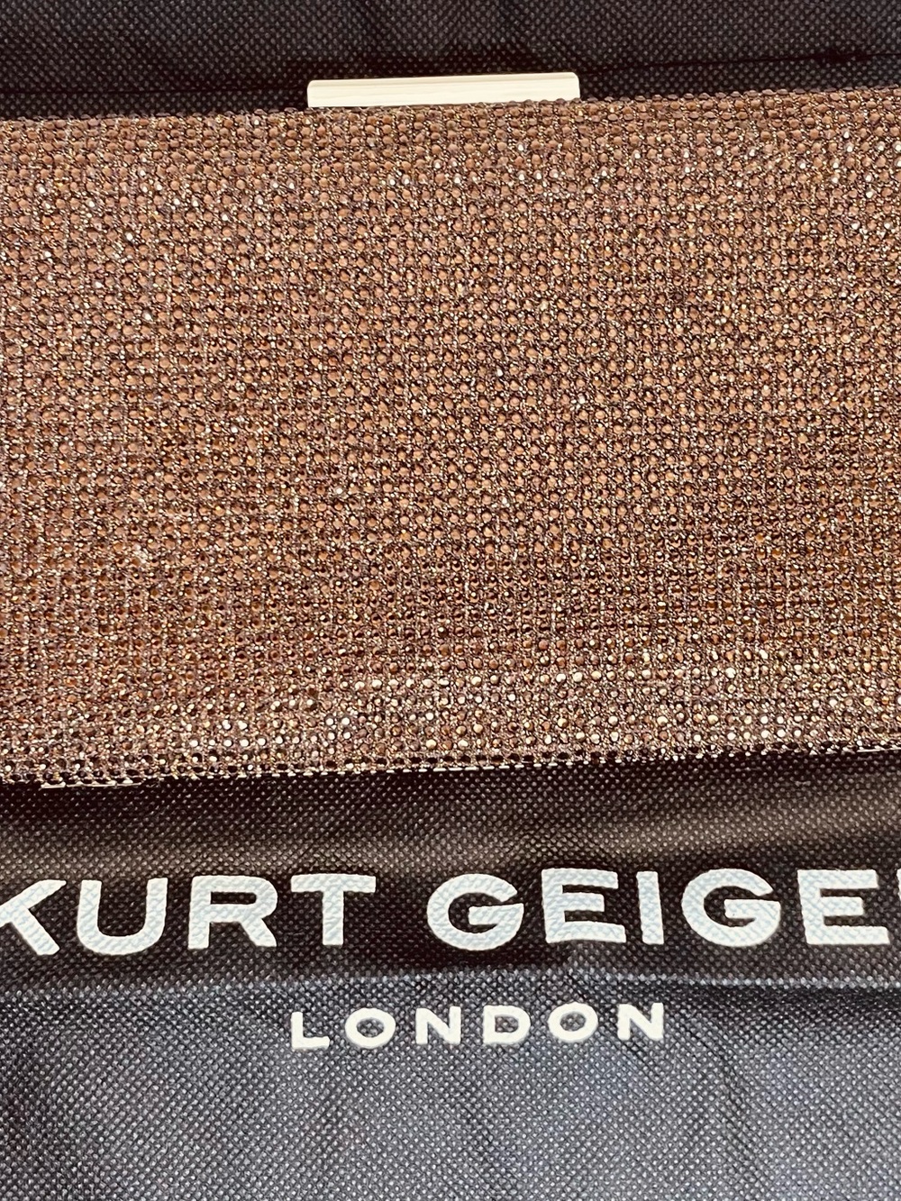 NWT Kurt Geiger Brown Beaded Evening Clutch - Picture 2 of 5